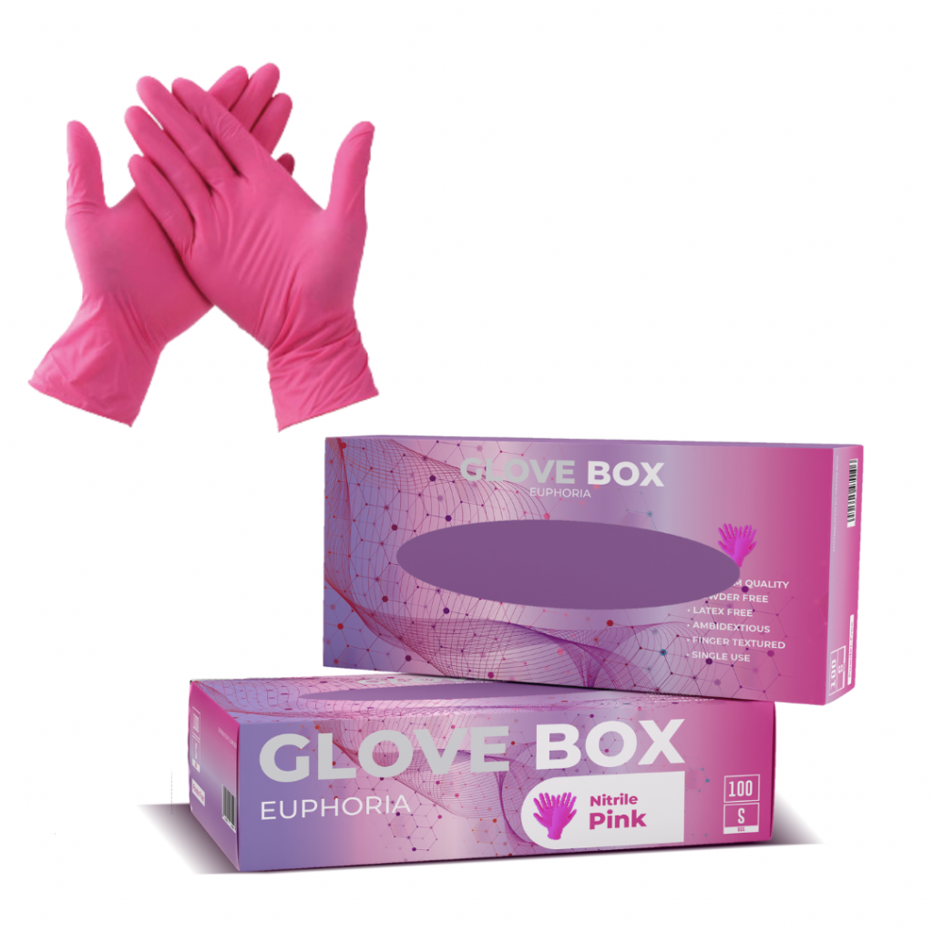 Pink (Magenta) Nitrile Gloves Box R180 (1 Box), Case R1800 (10 Boxes