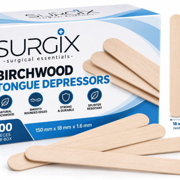 SURGIX wooden tongue depressors 150mm, box of 100