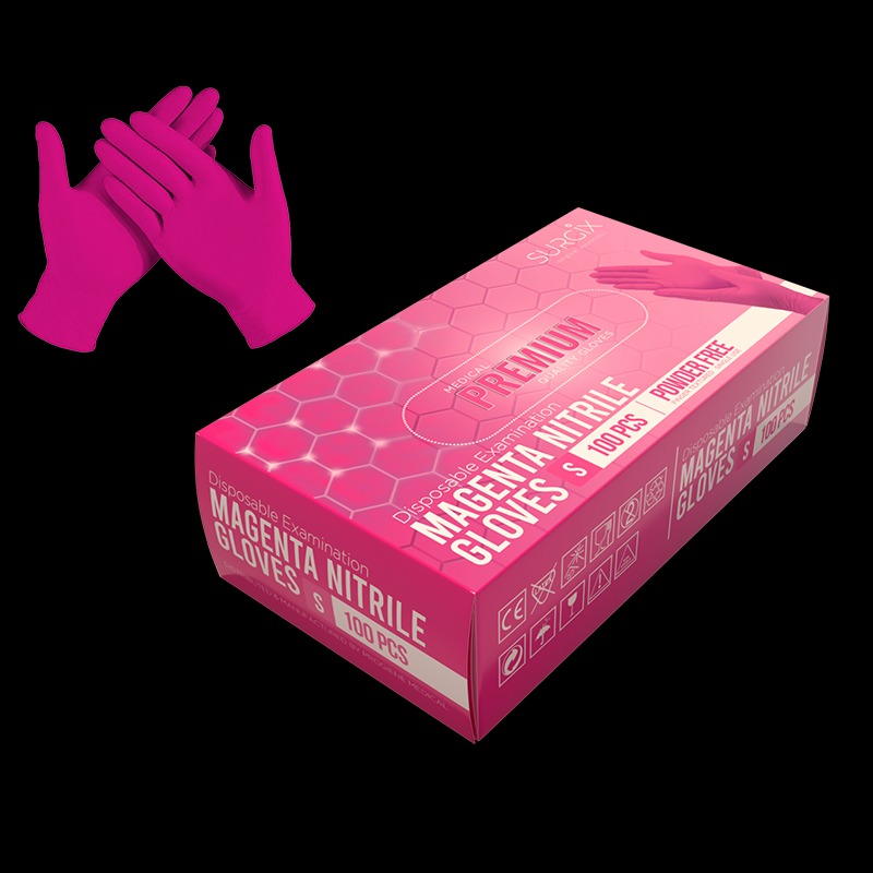 Box of blue disposable nitrile gloves labeled “Glove Box Royal Base” with a pair of blue gloves displayed above.
